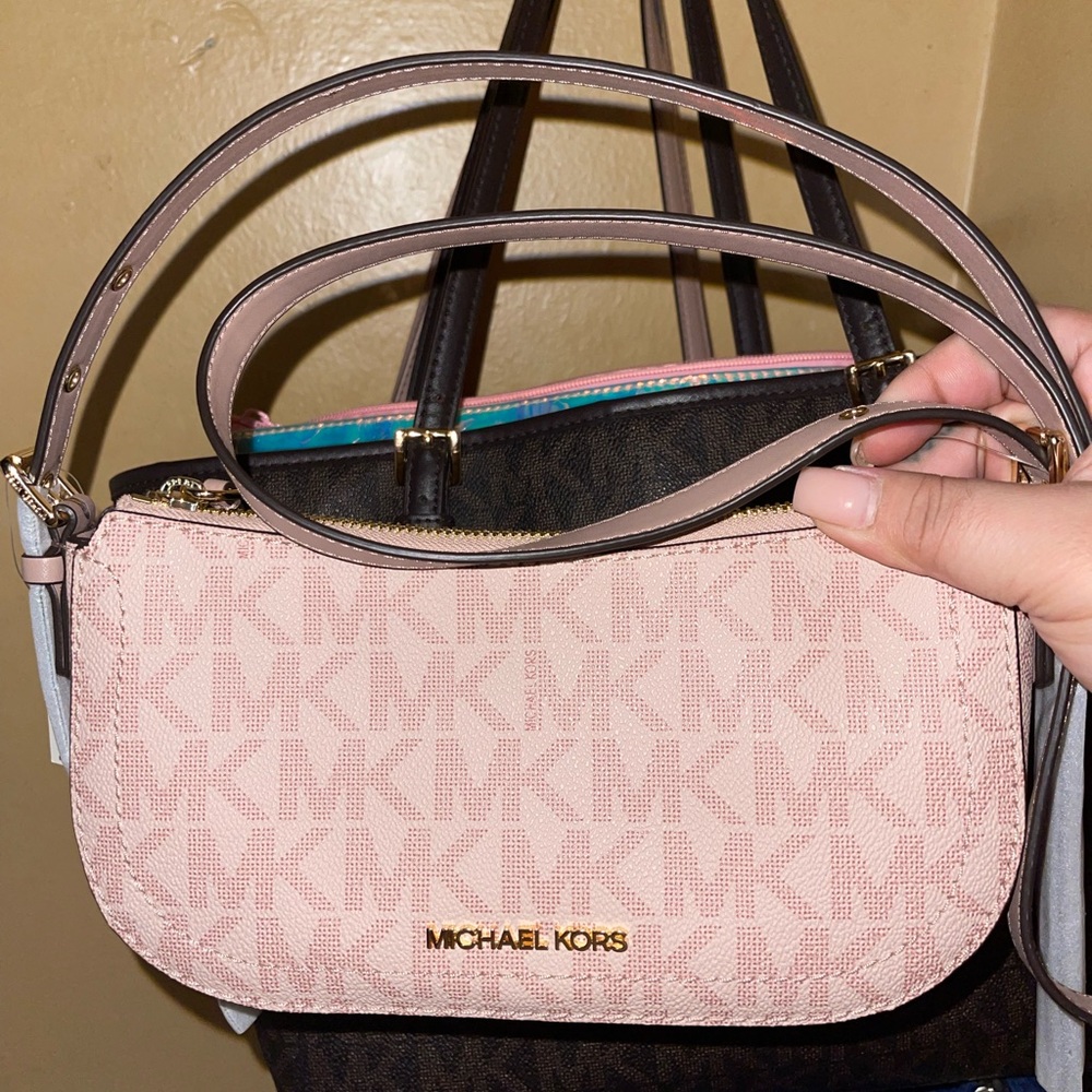 Michael Kors Pink Logo Crossbody Bag